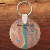 Porte-clés Joyeux anniversaire papa-graphisme (Recto)