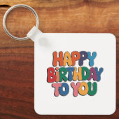 Porte-clés Joyeux anniversaire rétro (Recto)