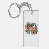 Porte-clés Joyeux Anniversaire Smiley (Devant gauche)