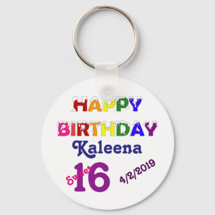 Porte-clés Joyeux Anniversaire Sweet 16
