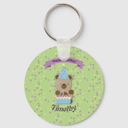 Porte-clés Joyeux Anniversaire Teddy Bear (Recto)
