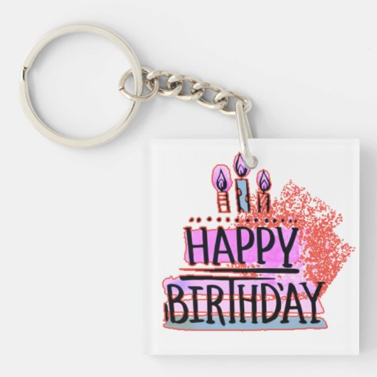 Porte-clés Joyeux Anniversaire tshirt (Devant)