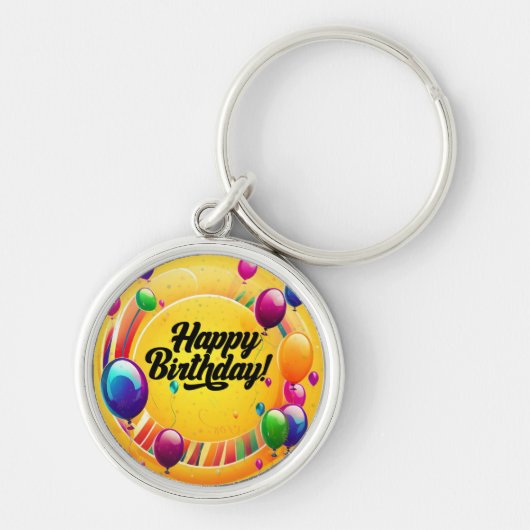 Porte-clés Joyeux Anniversaire Vibrant (Devant)