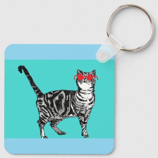 Porte-clés Joyeux anniversaire Vous Cool Tabby Chat Mens Mari (Dos)