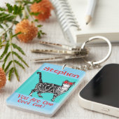 Porte-clés Joyeux anniversaire Vous Cool Tabby Chat Mens Mari (Devant droit)