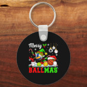 Porte-clés Joyeux Ballmas Xmas Père Noël Elf Volleyball Baske (Recto)