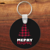 Porte-clés Joyeux Buffalo de Noël Plaid Arbre de Noël Noël No (Recto)