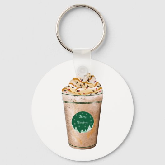 Porte-clés Joyeux Caramel de Noël en latte percé (Recto)