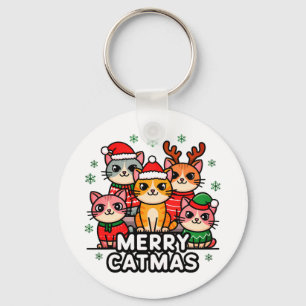 Porte-clés Joyeux Cat Noël Drôle de Noël