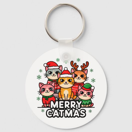 Porte-clés Joyeux Cat Noël Drôle de Noël (Recto)