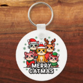 Porte-clés Joyeux Cat Noël Drôle de Noël (Recto)