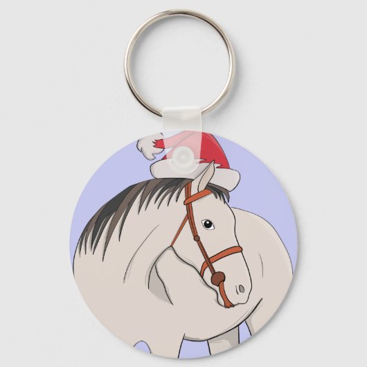 Porte-clés Joyeux Cheval de Noël (Recto)
