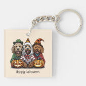 Porte-clés Joyeux chien d'Halloween Goldendoodle (Dos)