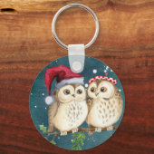 Porte-clés Joyeux Chouettes de Noël (Recto)