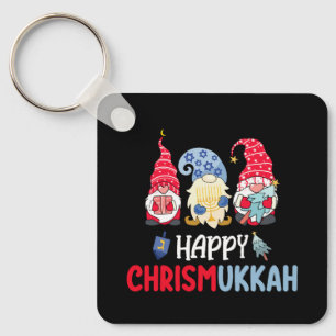 Porte-clés Joyeux Chrismukkah Gnomes Hanukkah Joyeux Noël 