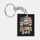 Porte-clés Joyeux Columbus Day of Exploration and Reflection (Devant gauche)