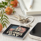 Porte-clés Joyeux Columbus Day of Exploration and Reflection (Devant Droit)