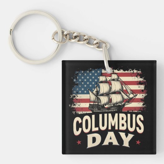 Porte-clés Joyeux Columbus Day of Exploration and Reflection (Devant)