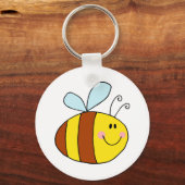 Porte-clés joyeux dessin animé d'abeille miel volant (Recto)