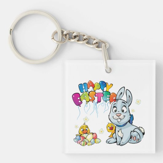 Porte-clés Joyeux dessin de Pâques (Devant)