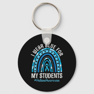 Porte-clés Joyeux Enseignant Je Porte Le Bleu Pour Mes Étudia