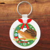 Porte-clés joyeux escargot de noël (Recto)