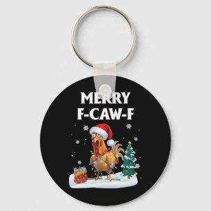 Porte-clés Joyeux F-caw-f drôle de poulet Santa Coq Noël