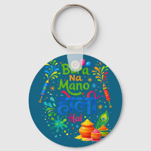Porte-clés Joyeux festival holi couleurs inde bura na mano ho