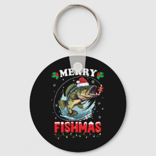 Porte-clés Joyeux Fish Noël Poisson Drôle de pêche de Noël Pa