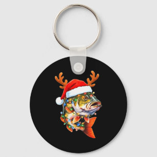 Porte-clés Joyeux Fishmas Drôle B Pêche Noël Chapeau de Père