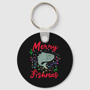 Porte-clés Joyeux Fishmas Drôle de Noël Arbre Lumineux Poisso