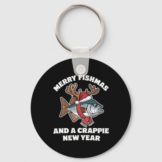 Porte-clés Joyeux Fishmas Et Un Pun De Pêche De Nouvel An Cra (Recto)
