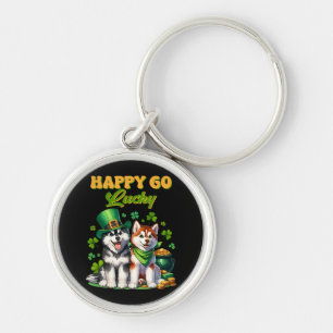 Porte-clés Joyeux Go Lucky Cute Husky St. Patricks Day