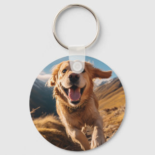 Porte-clés Joyeux Golden Retriever en cours