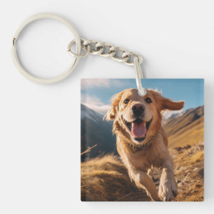 Porte-clés Joyeux Golden Retriever en cours