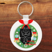 Porte-clés joyeux gorille de noël (Recto)