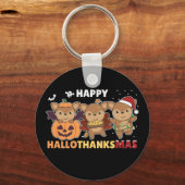 Porte-clés Joyeux Hallothanksmas Deers Noël Cerf Porte - clé (Recto)