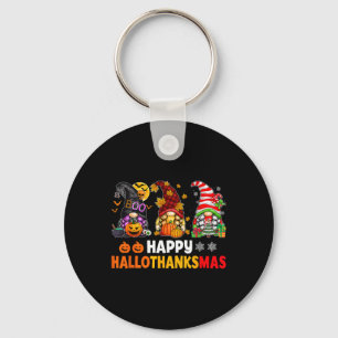 Porte-clés Joyeux Hallothanksmas Gnomes Lover Halloween Joyeu