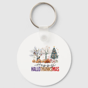Porte-clés Joyeux Hallothanksmas Joyeux Halloween Thanksgivin