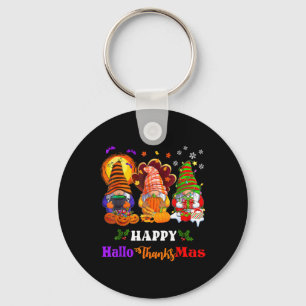 Porte-clés Joyeux Hallothanksmas Trois Gnomes Halloween Joyeu