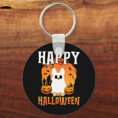 Porte-clés Joyeux Halloween Chien Fantôme (Recto)
