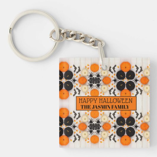 Porte-clés Joyeux Halloween Citrouille Orange (Devant)