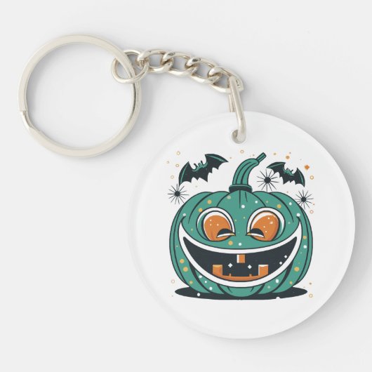 Porte-clés Joyeux Halloween ! Découpez une citrouille ! (Devant)