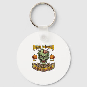 Porte-clés Joyeux Halloween Les Zombies Ont Mangé La Tête De