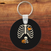 Porte-clés Joyeux Halloween Pregnant Baby Skeleton Mer Éffray (Recto)