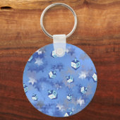 Porte-clés Joyeux Hanukkah Étoiles Filantes et Dreidels (Recto)