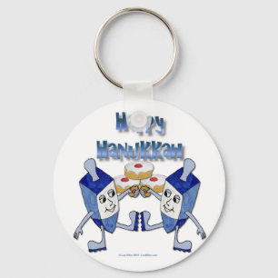 Porte-clés Joyeux Hanukkah Toupie de Hanukkah Beignet