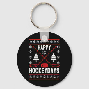 Porte-clés Joyeux Hockeydays Fun Christmas Ice Hockey Joueur 