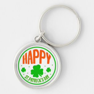 Porte-clés Joyeux jour de la Saint-Patrick dessin circulaire
