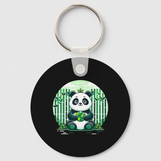 Porte-clés Joyeux Jour des terres Avec Panda (Recto)